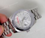 Rolex Day-Date Polished Stainless Steel Case Silver Dial Mens Watch